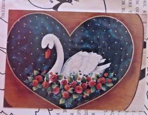 RITA MARTIN MUTE SWAN WATERFOWL FOLK ART WELCOME SIGN PAINTING PATTERN PACK - Picture 1 of 3