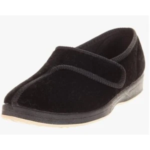 Foamtreads Jewel Womens Velour Moccasins Slip On Durable Black Slippers Shoes 11 - Picture 1 of 9