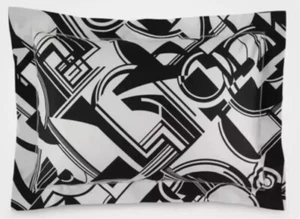 Ralph Lauren Ellington  Black & White Art Deco Geometric Print Standard Sham - Picture 1 of 10