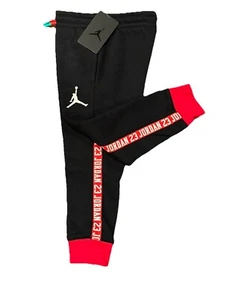 NWT Nike Air Jordan Boys Fleece JDB Grail Jogger Sweatpants 85B038 Black Siz 6 - Picture 1 of 4