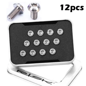 RISK 12pcs M5*10mm T25 Ti Disc Brake Rotor Bolts MTB Road bike Titanium Screws - Picture 1 of 2