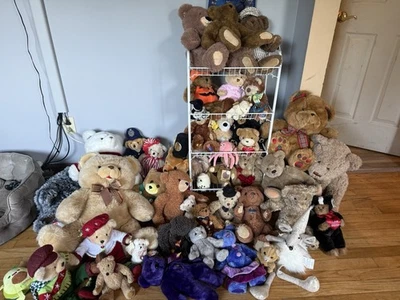Huge Plush Bear Lot – Steiff, Boyds, GUND, Vermont, Build-A-Bear & More - Image 1 of 4