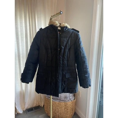 Девочек зимняя куртка черный грязь девочек размер большой пуховик - Изображение 1 из 4