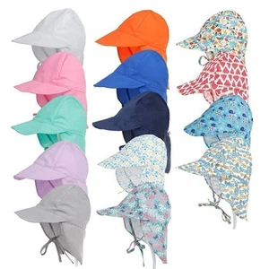 Baby Kinder Sonnenhut mit Nackenschutz UV50 + Sommer Fischermütze Strand Hüte. - Bild 1 von 27