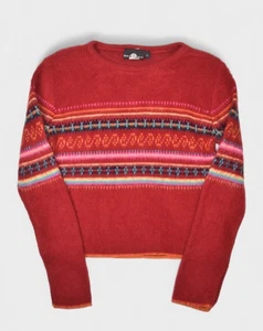 Vintage Fair Isle Pullover Damen Medium rot gestreift weich Its Our Time Made USA - Bild 1 von 7