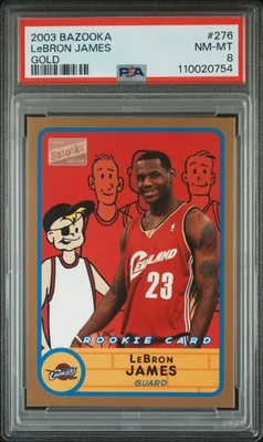 LeBron James2003 Topps Bazooka GOLD Rookie Card #276 Rare RC - PSA 8 - Image 1 of 2