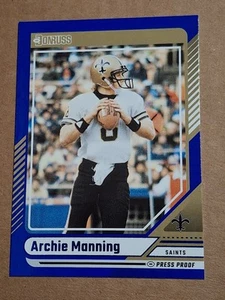 2024 Archie Manning Donruss Blue Press Proof NFL Karte #195 New Orleans Saints - Bild 1 von 2