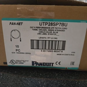 PANDUIT PAN-NET UTP28SP7BU UTP CAT 6 28AWG Stranded BLUE 7 Ft Patch Cord 10 each - Picture 1 of 3