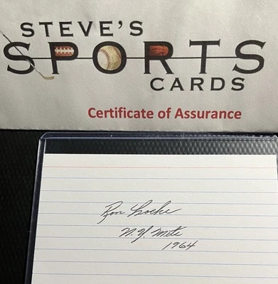 Ron Locke New York Mets '64 Signed Index Card w/ COA, Top Loader - Image 1 of 4