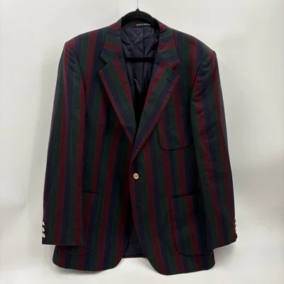 Chaqueta Blazer John G Hardy of London 44R Lana a Rayas Remo Hecha en Gran Bretaña Foto 1 de 4