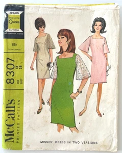 60er Jahre McCall's Misses Kleid Muster 8307 Größe 18 UNGESCHNITTEN - Bild 1 von 2