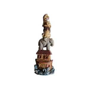 Noahs Ark Stacked Animals Small Resin Figurine 6 X 1.25 In - Picture 1 of 6