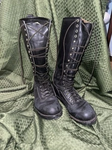 Vintage Red Wing Stiefel Herren 10E schwarz Lineman Holzfäller Biker groß 14-15 Zoll - Bild 1 von 18