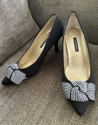 Caparros 皮革鞋底,经典黑色高跟鞋,女式 8 码, — 第 1/4 张图片