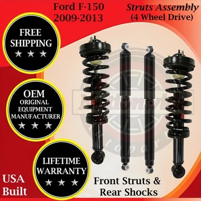 Monroe OEM Front Struts & Rear Shocks For 2009-2013 Ford F150 4WD Lifetime Warr. - Изображение 1 из 4