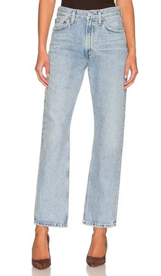 Agolde Mia Mid Rise Straight Jeans Dimension Light Wash Organic Cotton Womens 28 - Image 1 of 4