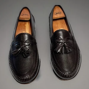 Bruno Magli Leder Quaste Slipper Schuhe Halbschuhe in Schwarz Größe 9,5 M Made Italy - Bild 1 von 9
