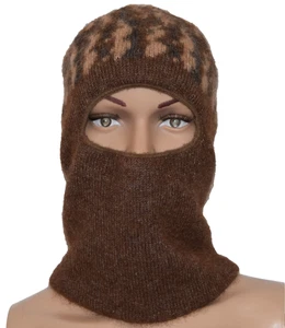 Alpaka braun Fleecefutter nordische Maske Kopfbedeckung Einheitsgröße - Bild 1 von 9