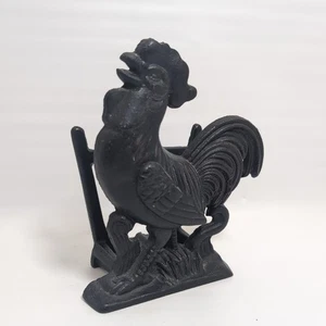 Apco Black Cast Iron Rooster Napkin Holder Rustic Farmhouse Decor Made Japan VTG - Picture 1 of 3