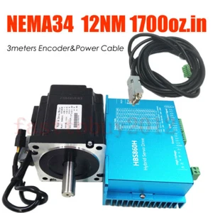 12Nm Nema 34 Closed Loop Stepper Motor 1712.oz.in Servo Driver HBS860H control - Picture 1 of 9