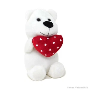 White Bear Heart - 7" Stuffed Animal, Great for Valentine's Gift or any Occasion - Picture 1 of 3