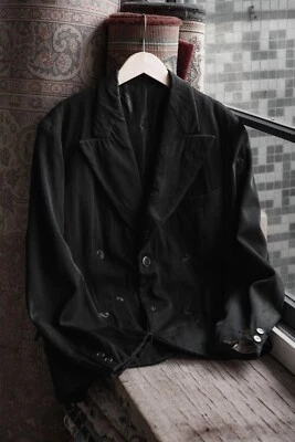 Abrigo saco de lana francés vintage años 30 con reparación de bordados Foto 1 de 4