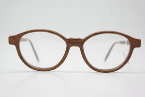 Gold + Wood Eyeglasses 1.631.0003 Brown Gold Oval Frame New - Picture 1 of 6
