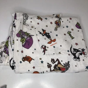 Vtg 1996 Warner Bros. Space Jam Twin Bed Flat Sheet Usa Lola Bunny Jordan MJ - Picture 1 of 7