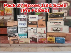 Pack 27 Boxes (Pre-Folded) 1/24 Scale Diorama Garage Accessory - Picture 1 of 7