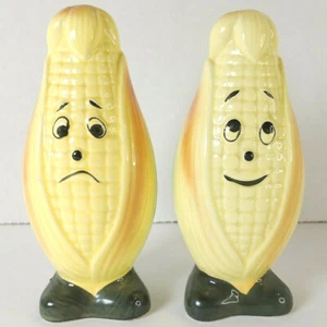 1950's Retro Corn Salt and Pepper Shakers Japan Pre-owned 12" tall - Picture 1 of 7
