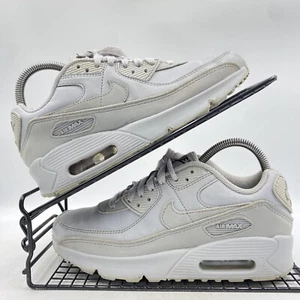 Nike Air Max 90 Triple Grey Trainers Size UK 4 Womens Leather Gym Running Yoga - Picture 1 of 8