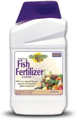 Fertilizante para peces hidrolizado Bonide 2-4-0 32 fl oz concentrado, desodorizado Foto 1 de 2