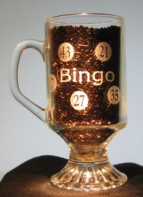 Taza de café irlandesa para jugadores de bingo cacao caliente chocolate postres personalización gratuita Foto 1 de 4