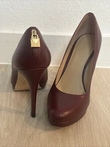 Michael Michael Kors Leather Pumps Heels, Burgundi Red, S 8M, Preloved, No Box - Picture 1 of 14