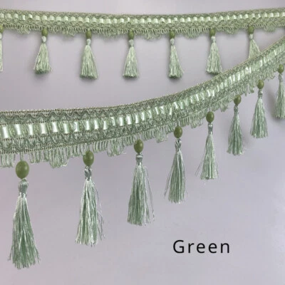 Cojín artesanal tapicería tapicería borde borla cortina 12 M longitud hogar elegante Foto 1 de 4