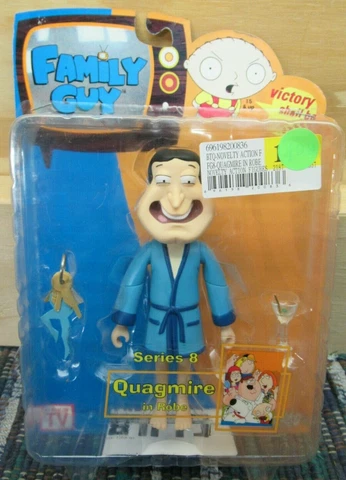 Family Guy Glenn Quagmire blue Robe Action Figure Series 8 MIB 6" Mezco Toy read Cover