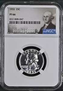 1955 Washington Quarter 25C NGC PF 66 - Picture 1 of 2
