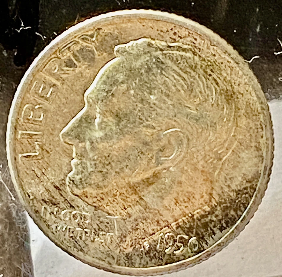1950 S Dime With Mint Errors Planchette Flaw - Image 1 of 4