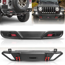 Steel Front Bumper /Rear Bumper For 2007-2018 Jeep Wrangler JK JKU w/LED Lights