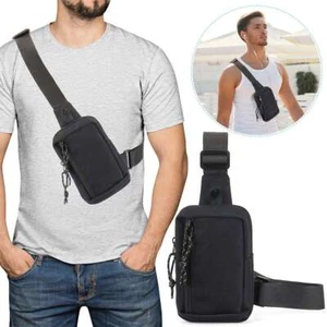 Mens Shoulder Bag Oxford Chest Bag Sling Crossbody Bag Casual Travel Phone Bag - Picture 1 of 12