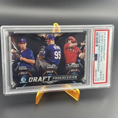 2019 Bowman Draft Progression Chris Seise/Josh Jung/Cole Winn PSA 10 #DPR-TEX - Image 1 of 4
