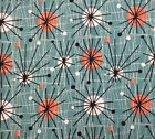 Vintage Out Print Michael Miller Blue Atomic Starburst Cotton Fabric 20”L X22”W