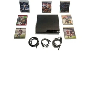 Sony Play Station 3 Slim PS3 #CECH-3001A 160 GB 120V 1.8A 2007 Black 7 Games - Picture 1 of 24