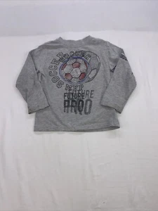 Okie Dokie Shirt Boys Size 4T Gray Graphic Long Sleeve Casual 100% Cotton Soccer - Picture 1 of 7