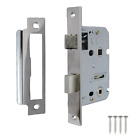 Door Handles Lever Latch Dual Satin & Chrome Finish Mitred On Backplate Handle