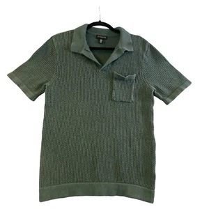 ART OF RHETORIC Men Polo Shirt Size M Green Knit Collar Short Sleeve Casual - Picture 1 of 8