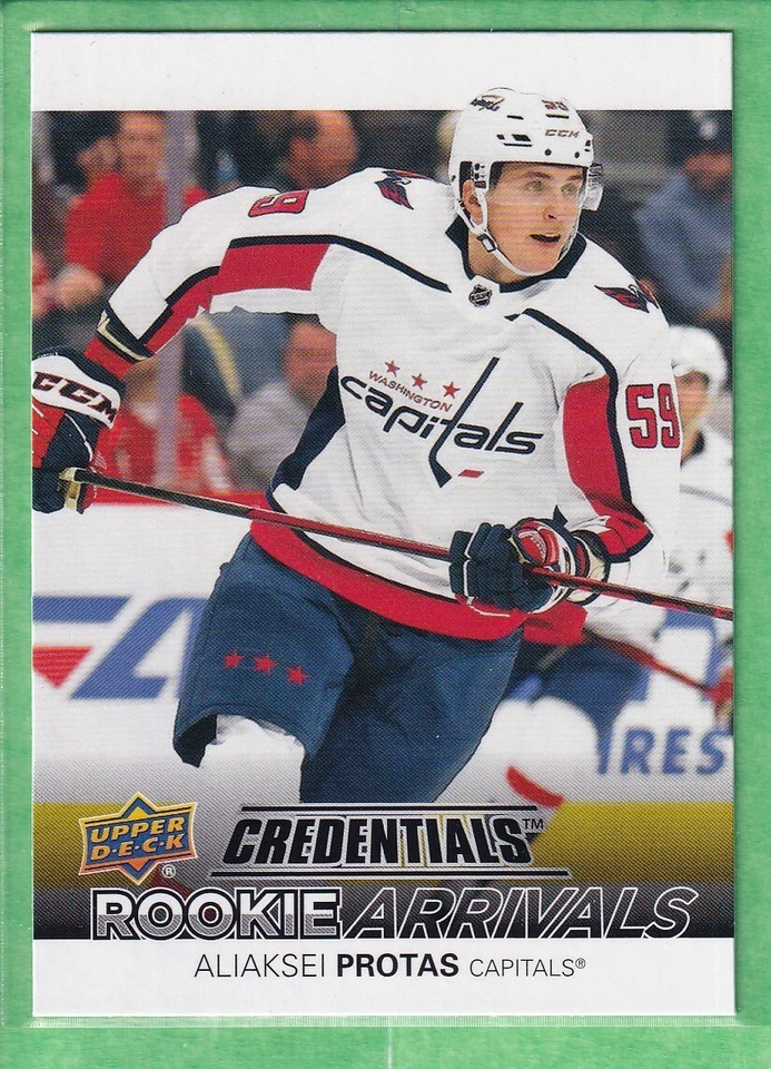 2021-22 Upper Deck Credentials Rookie Arrivals #RA-35 Aliaksei Protas Capitals - Image 1 of 2