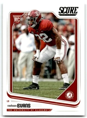 2018 SCORE RASHAAN EVANS RC ALABAMA CRIMSON TIDE #345 - Image 1 of 2