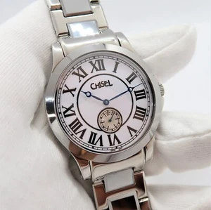 CHISEL Tungsten Stainless Steel Black Dial Roman Numeral, MENS WATCH,MINT 201 - Picture 1 of 9