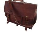 Men's 100 Genuine Vintage Brown Leather Messenger Shoulder Laptop Bag Briefcase